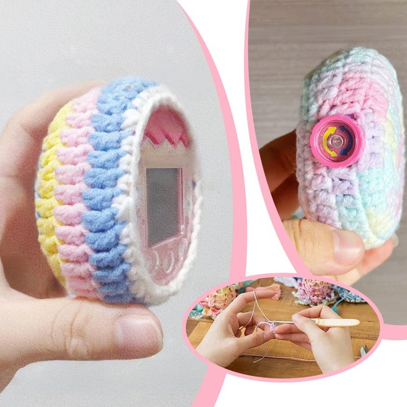 Hand-Knitted Yarn Case compatible with Tamagotchi Paradise, Crochet Protective Cover Cozy Cute Style Soft Shell for Electronic Pet Machine (Style G) - Image 5